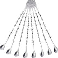 Boao 8 Pcs 10 Inch Long Bar Spoon Cocktail Spoon Stirring Mixing Stainless by Boao