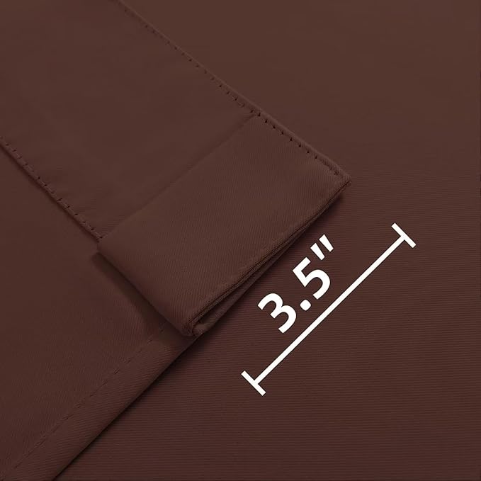 Joydeco 90 Inch Blackout Curtains for Bedroom, Thermal Insulated Curtains 90 Inches Long, Room Darkening Drapes for Living Room Window Rod Pocket Back Tab (W52 x L90 Inch, Chocolate)