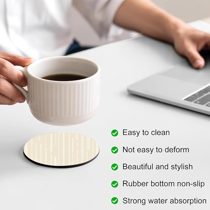 Modern Geometric Coasters Set of 6 Absorbent Coasters - Image 4