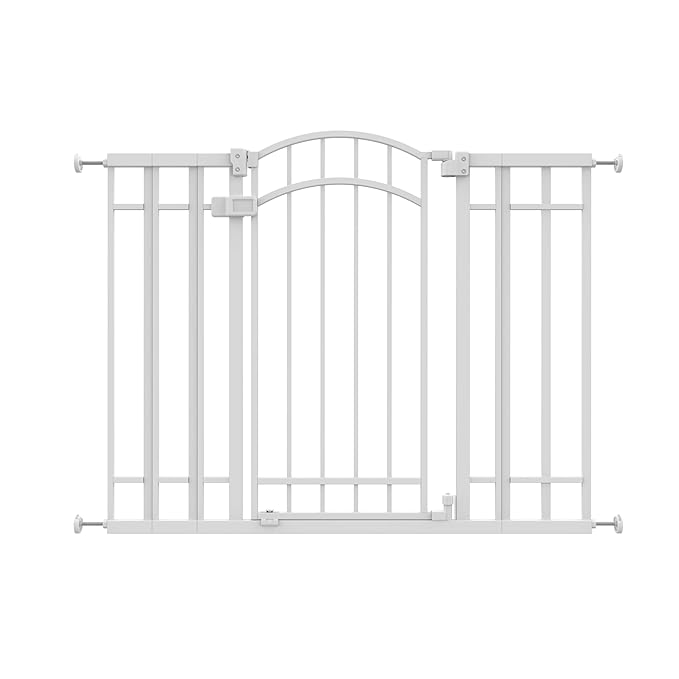 Ingenuity Decorative Extra Tall Baby Gate & Dog Gate, 28.5"-48" Wide, 36" Tall, Hardware or Pressure Mounted, Install on Top or Bottom of Stairs, Banister, or Doorway - White