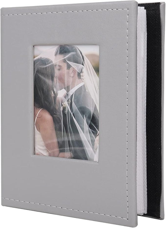RECUTMS 100 Pocket 4x6 Small Photo Album - Vertical Wedding, Family, Baby, Anniversary, Graduation Picture Book - Travel Albums (Grey)