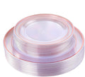 I00000 50 Pcs Rose Gold Plastic Plates, Disposable Party Set Include: 50 Clear by I00000