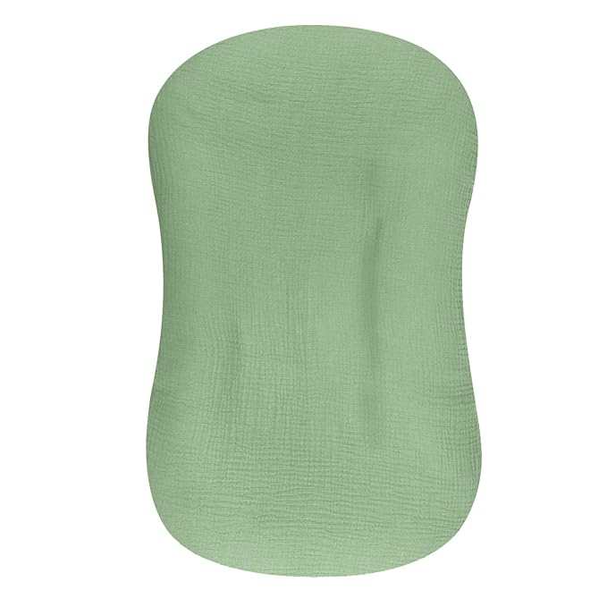 Hooyax Muslin Baby Lounger Cover, 100% Cotton Durable Newborn Lounger Cover, Soft and Breathable Infant Lounger Cover for Boys Girls, Covers Only (Green)