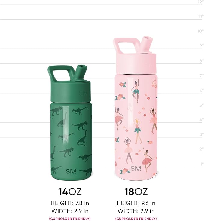 Simple Modern Kids Water Bottle & Toddler Cup | 14oz | Dinosaur | Insulated - Image 7