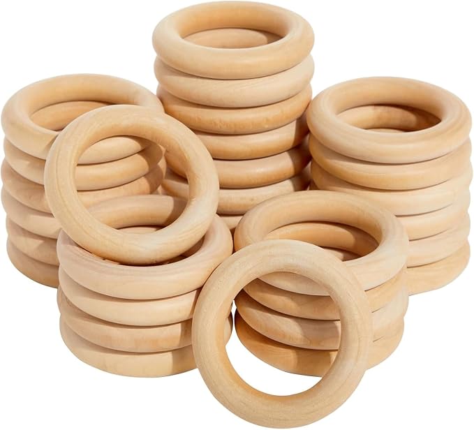 Napkin Rings, Wood Napkin Rings Napkin Holders Buckles - Image 3
