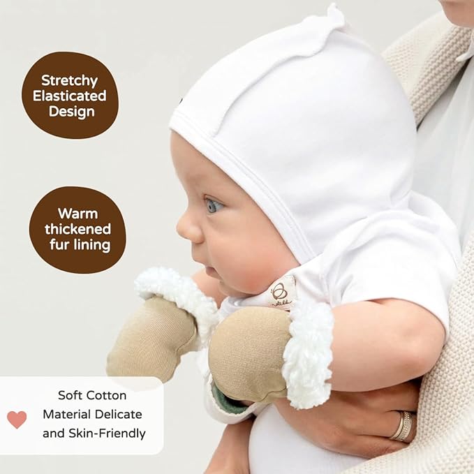 Cute Baby Mittens Newborn, No Scratch Baby Boy Mittens, Baby Girl Hat Gloves for Toddlers, Infant, Newborn