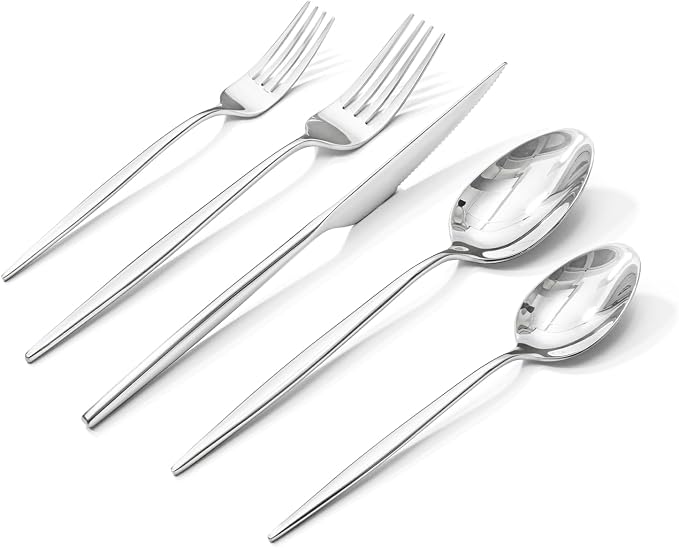 18/10 Silverware Set for 4, 20 Piece Stainless Steel Flatware Cutlery Set | by KINGSTONE