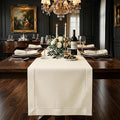 Signature Linen™ by D'Moksha Ivory Table Runner 120 Inches Long, 100% Pure Linen by DMokshaHomes