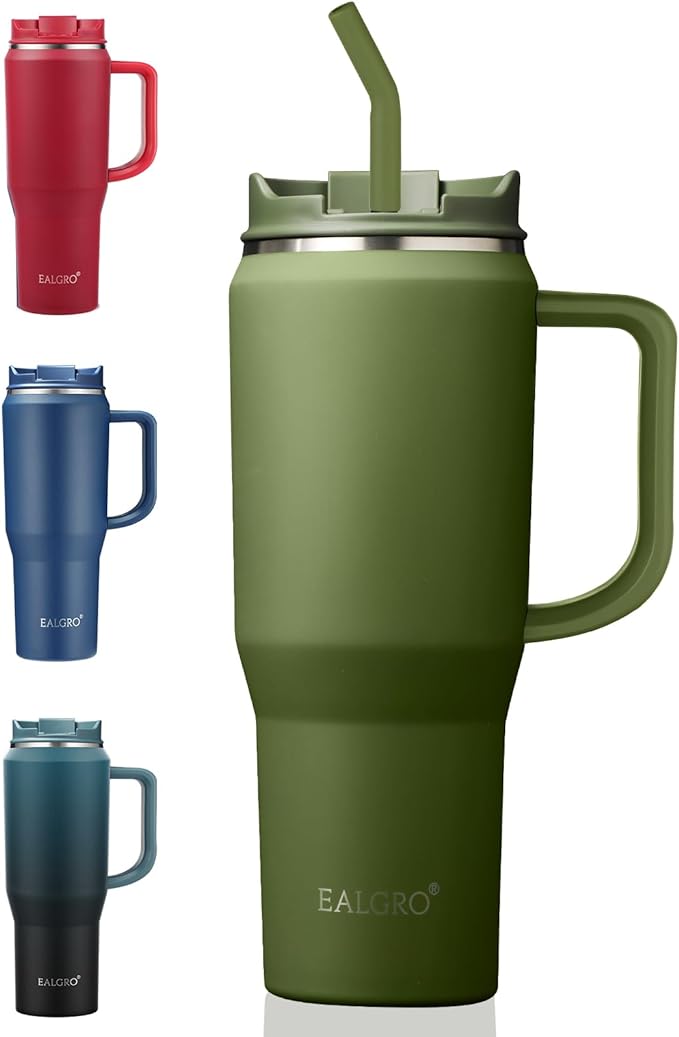 EALGRO 40 oz Tumbler with Handle, Insulated Tumblers with Lid and Straw | by EALGRO