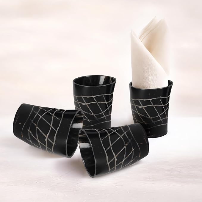 Handicrafts Home Viking Horn Shot Glasses Set of 8, Handmade Natural Ox Horn - Image 3