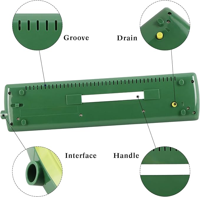 EASTROCK 32 Key Melodica Instrument Air Piano Keyboard Soprano Melodica with 2 Mouthpieces Tube Sets Carrying Bag for Beginners Adults Gift Green