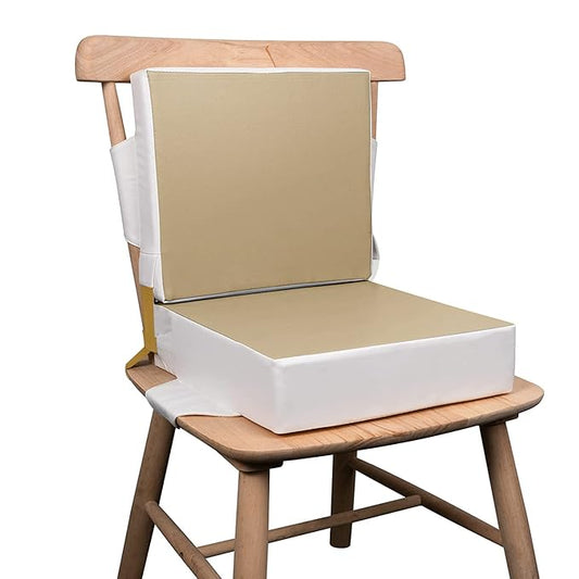 Kalawen Upgraded 2Pcs PU Washable Straps Safety Buckle Toddler Booster Seat for Kitchen Chair, Portable Travel