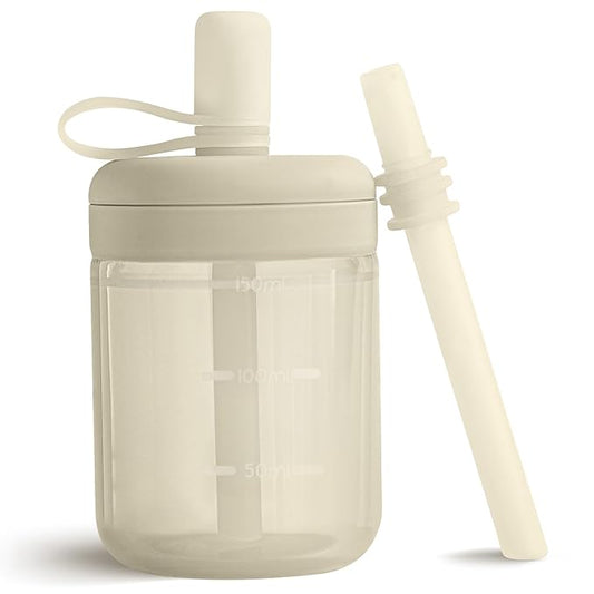 Moonkie Baby Straw cup | Silicone Toddler Sippy Cup Training Cup with Straw Lid | BPA-Free Drop-Proof Baby Cup | Baby Led Weaning | 6 Months+, 5 oz, 1pack