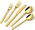 Gold Silverware Set, 40 Piece Flatware Cutlery Set by KINGSTONE