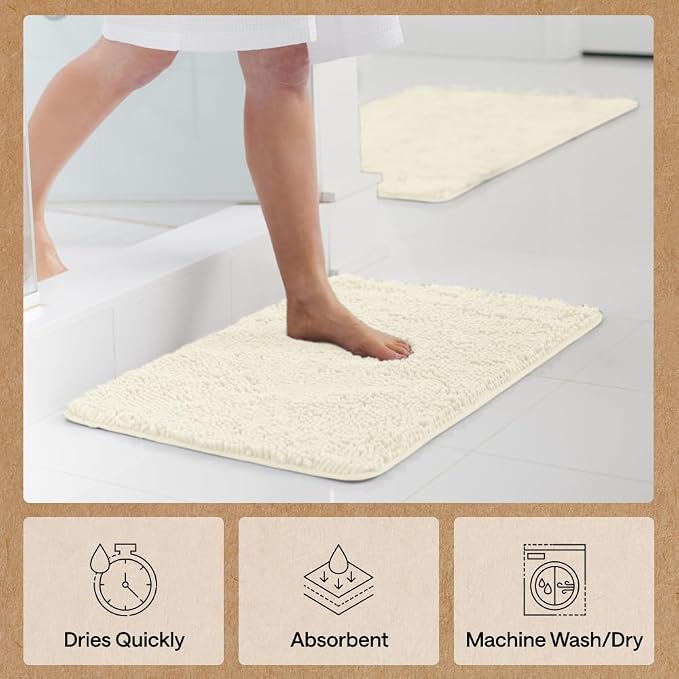 GORILLA GRIP Bath Rug Mat 36x24, Soft Absorbent Chenille, Quick Dry Microfiber - Image 7