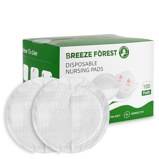 Disposable Nursing Pads, Ultra-Thin Breastfeeding Pads, Nipple Pads for Breastfeeding, Fit Fast Suction, Nursing Essentials (Round-100)