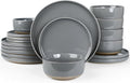 Famiware Milkyway 18-Piece Stoneware Dinnerware Set, Dark Gray | Plates and by Famiware
