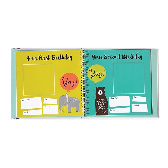 Lucy Darling Little Animal Baby Memory Book – First 5 Years Keepsake Journal & Photo Album for Baby Boy/Girl, Gender-Neutral Milestone Book, Thoughtful Gift for New Moms