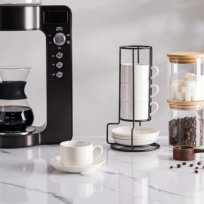 Cappuccino Cups Set of 4, 8oz Stackable Coffee Cups Set - Image 6