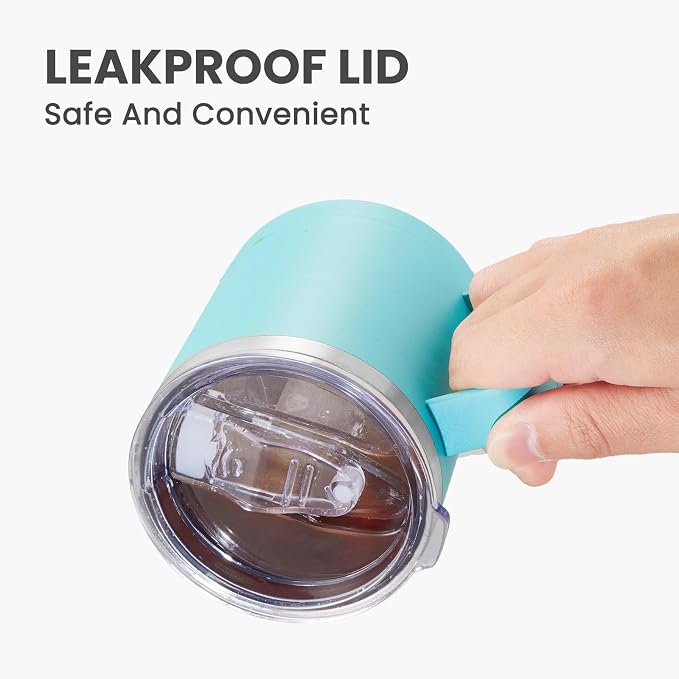 MEWAY 12oz Coffee Mug With Handle and Sliding Lid, Stainless Steel Travel - Image 5