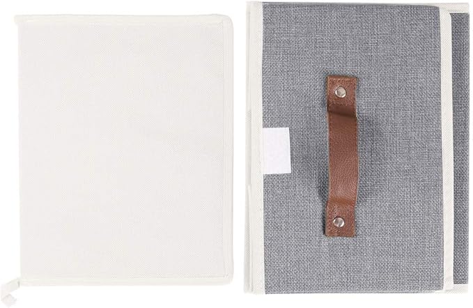 Lucky Monet Storage Bins Boxes with Lids 2 Pack Decorative Storage Boxes Collapsible Fabric Storage Basket Containers Lidded Storage Cube for Organizing Closet Home Office, 15"x 10"x 10" (Grey)