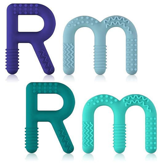 ERKOON Sensory Chew Toys for Autistic Children, 4 Pack Silicone Chewy Tube Oral Motor Tools for Sensory Kids with Autism, Biting, ADHD, SPD, Chewies with Special Needs, Teething Sticks Toys