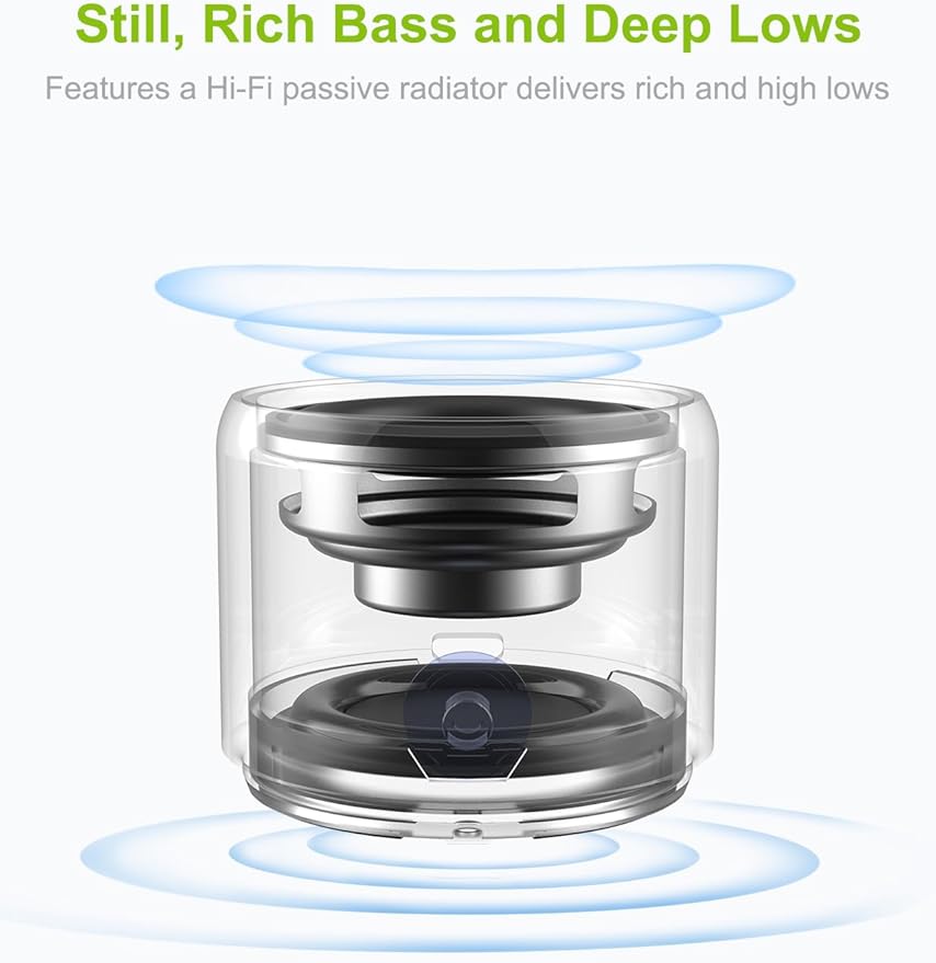 EWA Travel Case Packed, A106 Pro Portable Bluetooth Speaker with Custom Bass Radiator, Brief Design, IP67 Waterproof, Perfect Mini Speaker for Shower, Room, Bike, Car (Red)