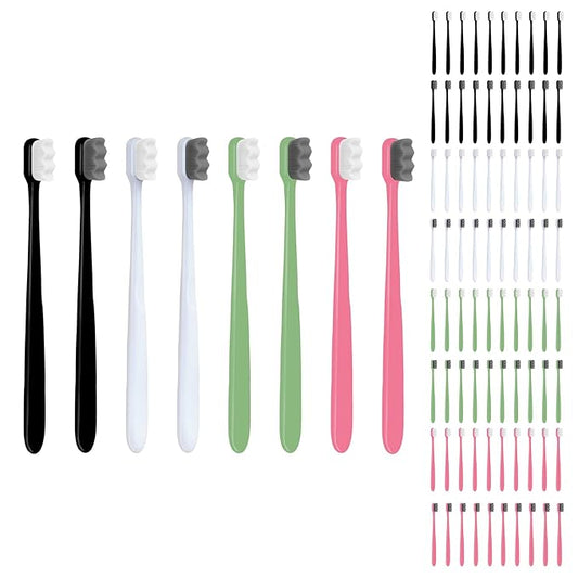 EasyHonor Extra Soft Toothbrush for Sensitive Gums, Micro-Nano Manual Toothbrush with 20000 Soft Floss Bristle for Pregnant Women, Elderly, Braces and Gum Recessions.(80PCS)