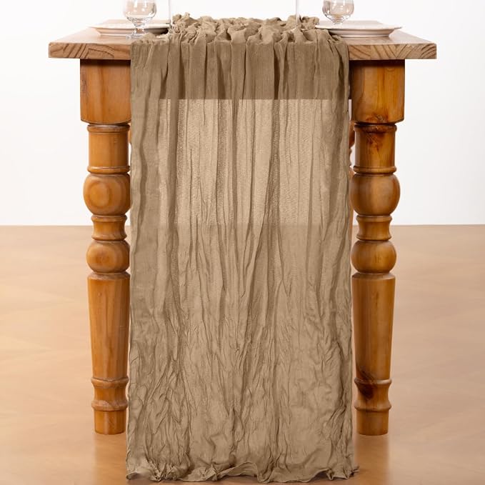 DeZerlor Nude Cheesecloth Table Runners 10 Pack Fall Runners | 120Inch Gauze - Image 4