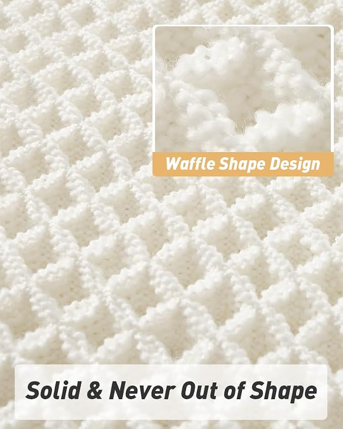 Upgraded Waffle Bath Mats Set of 2, Super Absorbent Non Slip Bath Mats - Image 5