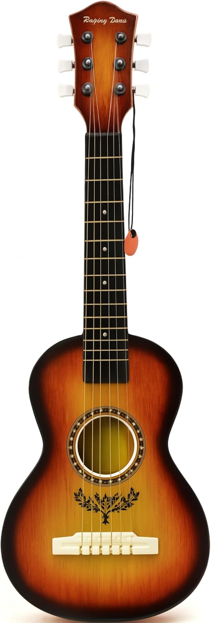 23" Acoustic Guitar, Kids 6 String Toy Guitar - Realistic Steel Strings - Beginner Practice First Musical Instrument for Children, Toddlers (Amber Sunburst)