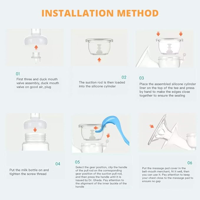 Elfzone Manual Breast Pump - Adjustable Suction Silicone Hand Pump Breastfeeding, Small Portable Manual Breast Milk Catcher Baby Feeding Pumps & Accessories, White, Mother’s Day Gifts