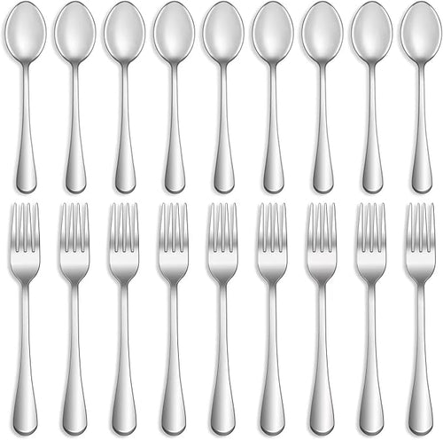 16 Pcs Forks and Spoons Silverware Set, Food Grade Stainless Steel Flatware by MUTNITT