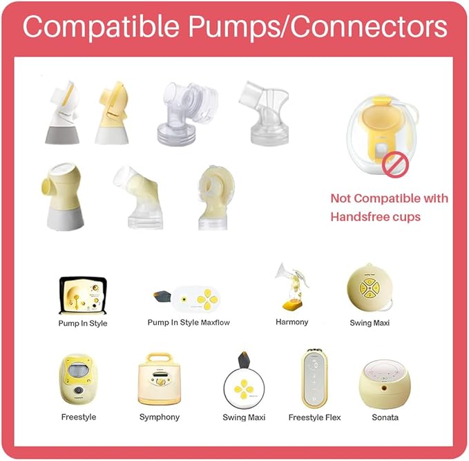 24 mm Oval Flanges Shields Compatible with Medela Pumps, Replacement Parts for Pump in Style, Symphony, Swing Maxi, Harmony and Personalfit Flex–Breast Pump Accessories