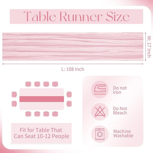 10 Pack Light Pink Cheesecloth Table Runner 17x108 Inch Boho Gauze Cheese Cloth - Image 2