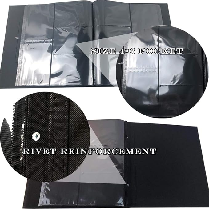 RECUTMS Photo Album 4x6 600 Photos Black Pages Large Capacity Leather Cover Wedding Family Photo Albums Holds 600 Horizontal and Vertical Photos (Pink, 600 pockets)