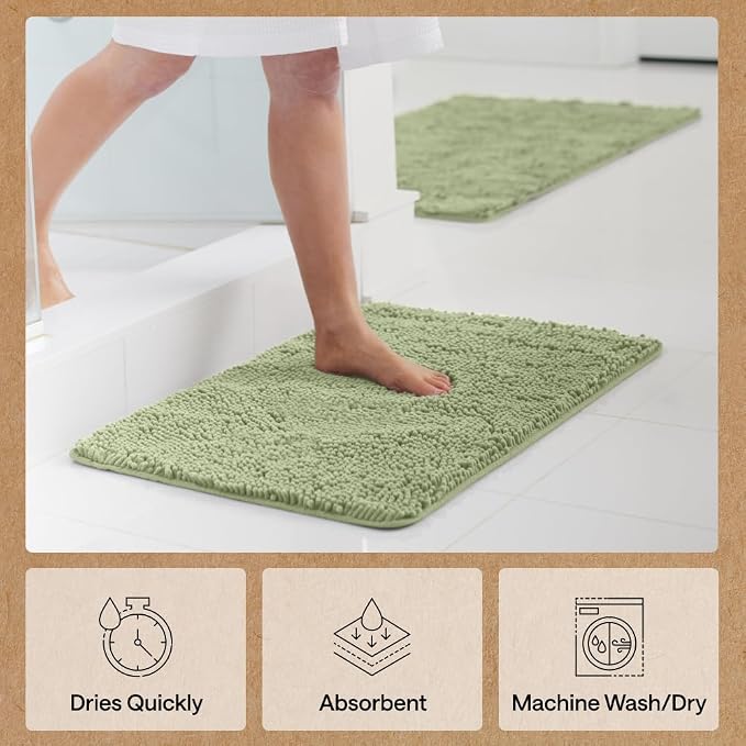 GORILLA GRIP Bath Rug Mat 44x26, Soft Absorbent Chenille, Quick Dry Microfiber - Image 7