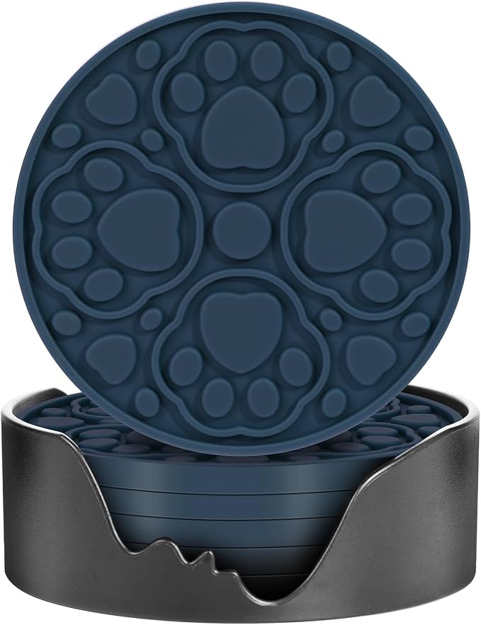Blue Silicone Coasters Set of 6 by Bangkee