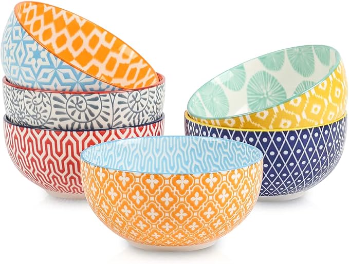 Selamica Ceramic 12 OZ Dessert Bowls Set, Ice Cream Bowls, 4.7 Inch Small Bowls by Selamica