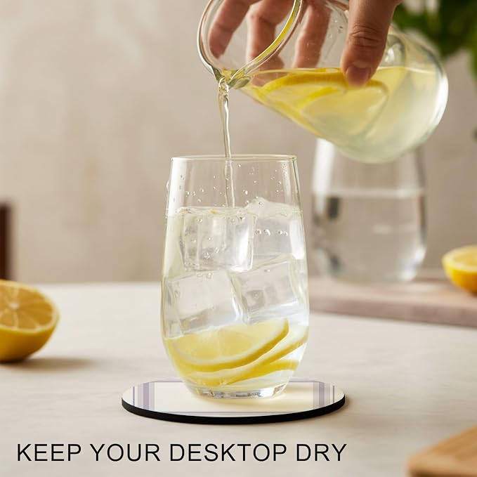 Minimalist Grid Coasters Set of 6 Absorbent Coasters - Image 2