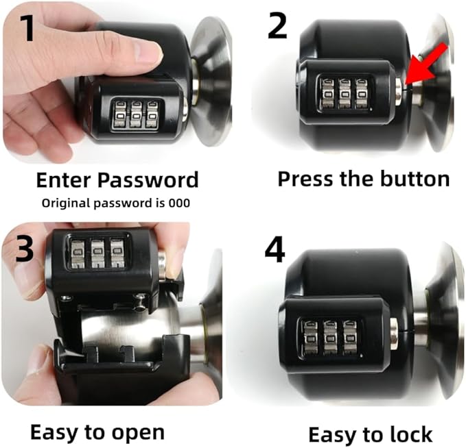 Door Knob Lockout Device Cover to Disable Doorknob/Faucet/Water Valve Hose Lock Door Handle Temporary Lock for Bedroom Door from Outside