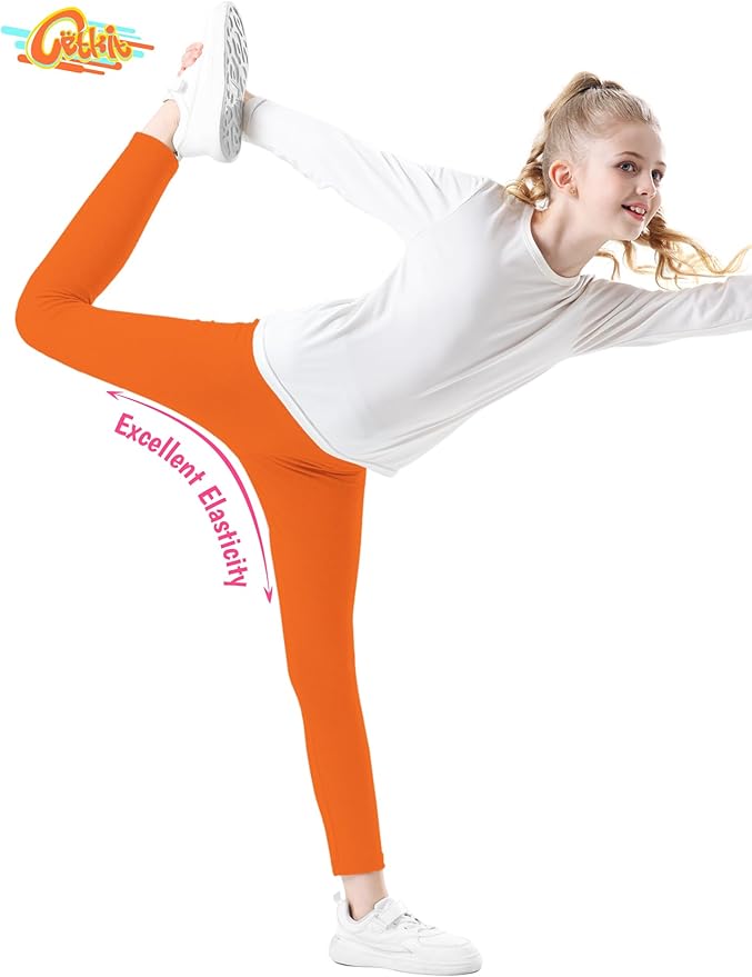 Girls Leggings Cotton Leggings for Toddler Footless Girls Pants Stretchy Baby Girl's Pants Infant Basic Leggings Size 6M -14Y