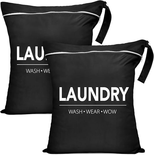 2 Pcs Large Travel Laundry Bag Waterproof Wet Dry Bag Washable Dirty Clothes Bag for Gym Clothes Laundry Wet Clothes Swimming Yoga