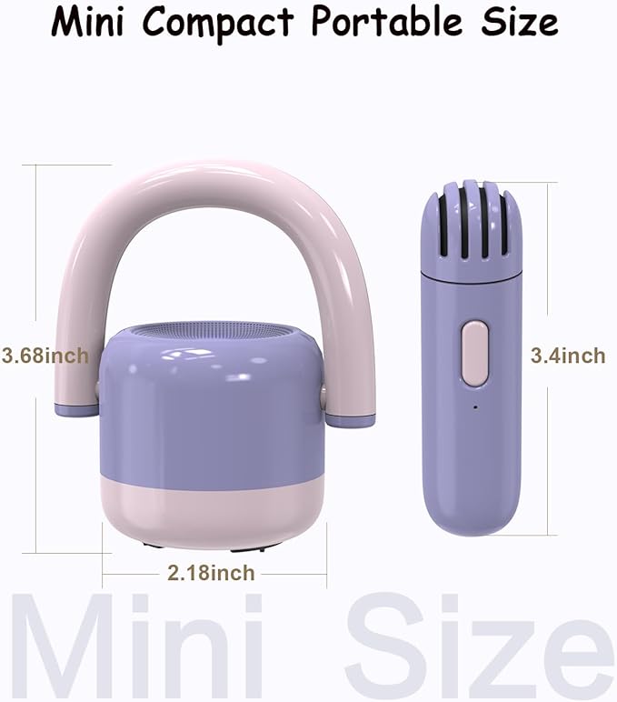 EWA Portable Mini Metal Karaoke Machine, Bluetooth Karaoke Speaker with 2 Wireless Microphones, Ideal Gifts for Girls Boys Family Home Party Birthday Christmas Toys Gifts-(Purple)