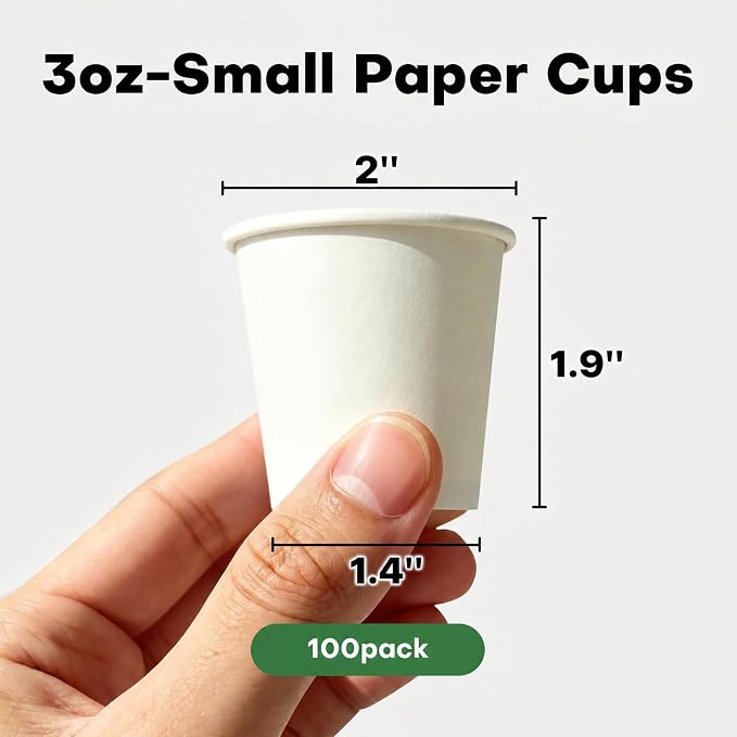 100 Pack 3 oz Bathroom Cups, BPA-Free Disposable Mouthwash Cups, Stackable - Image 2
