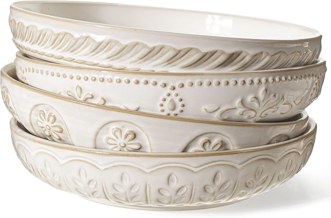 Pasta Bowls, 50oz Large Salad Serving Bowls, 9.75'' Plates Bowls Set of 4 by Artena