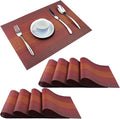 PIGCHCY Placemats Set of 8 Washable Durable Placemat Vinyl Heat Resistant by PIGCHCY