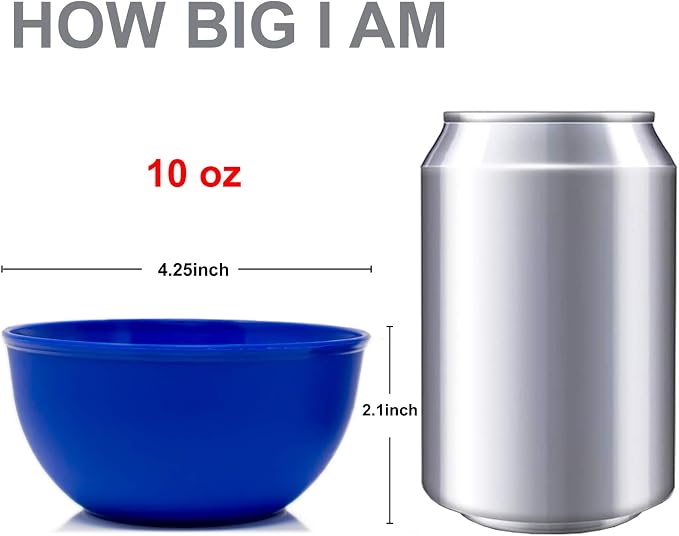 Youngever 9 Pack 10 Ounce Plastic Bowls, Kids Plastic Bowls - Image 4