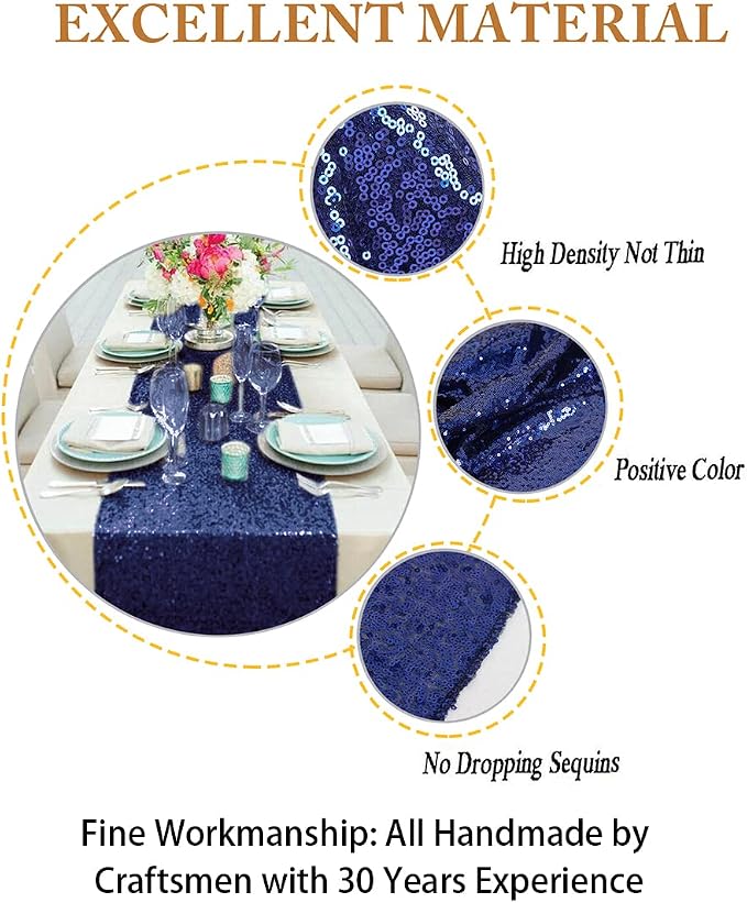 ShiDianYi Navy Blue Table Runners - Image 3