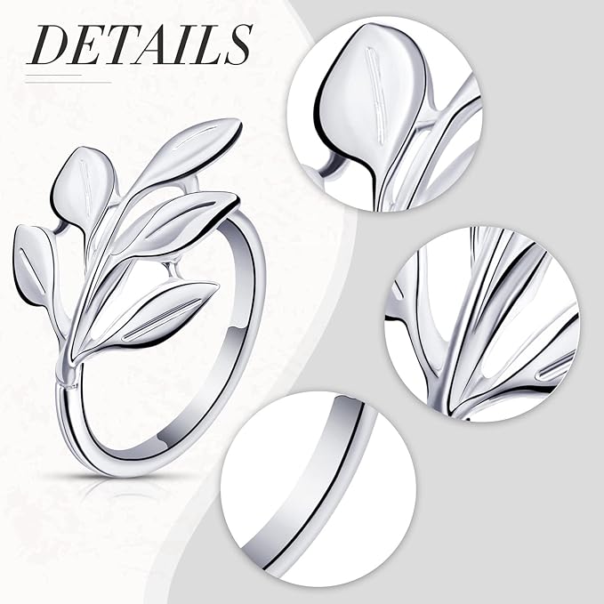 Hotop Set of 150 Leaf Napkin Rings Silver Metal Napkin Rings Holders Bulk - Image 3